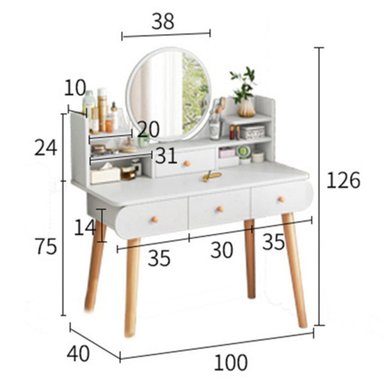 TOCADOR R&R MUEBLES CAJAMARCA BLANCO VINTAGE CON ESPEJO LUZ LED 100CM - 2