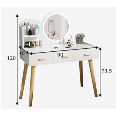 TOCADOR R&R MUEBLES PASCO BLANCO VINTAGE CON ESPEJO LUZ LED - 2