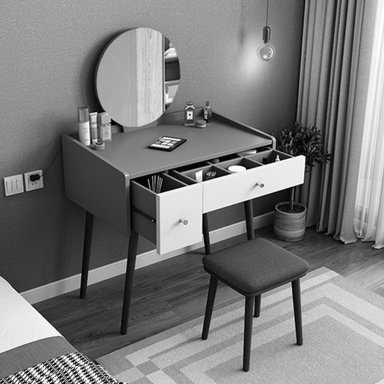TOCADOR VINTAGE LORETO BLANCO CON PATAS COLOR NEGRO RYR MUEBLES - 3