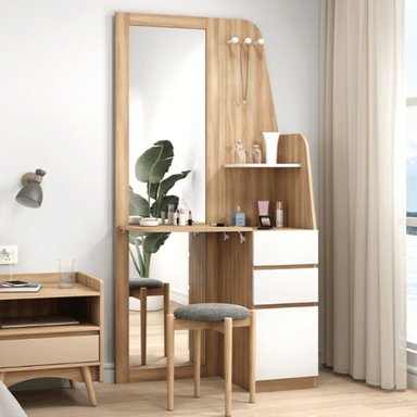 TOCADOR R&R MUEBLES PIURA MARRÓN CLARO MODERNO ALTO CON ESPEJO