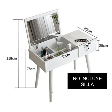 TOCADOR R&R MUEBLES PUNO BLANCO VINTAGE CON CAJÓN CON LLAVE - 2