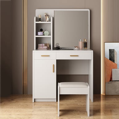 TOCADOR R&R MUEBLES TRUJILLO BLANCO CON BANQUETA MODERNO - 1