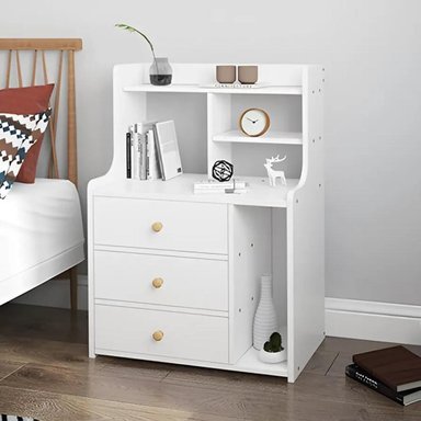 VELADOR R&R MUEBLES MODERNO SHEDDER 3 CAJONES BLANCO