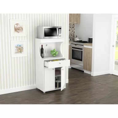 MUEBLE PARA MICROONDAS R&R MUEBLES SONNE 1 CAJÓN MODERNO BLANCO RYR MUEBLES - 2
