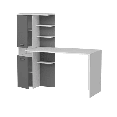 ESCRITORIO MODERNO R&R MUEBLES GENZO 150 CM X 60 CM GRIS Y BLANCO - 2