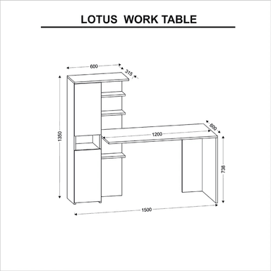ESCRITORIO MODERNO R&R MUEBLES GENZO 150 CM X 60 CM GRIS Y BLANCO - 3