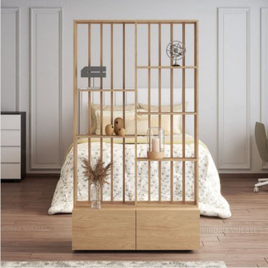 ESTANTE R&R MUEBLES MIRIAM MARRÓN CLARO SEPARADOR AMBIENTE 100 CM