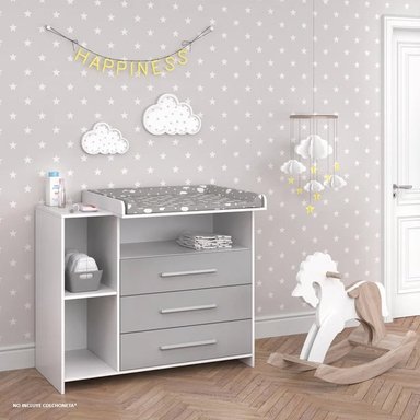COMODA R&R MUEBLES ASHRAIN INFANTIL MULTICOLOR BLANCO GRIS