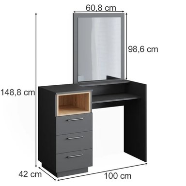 TOCADOR R&R MUEBLES KIMISHIMA NEGRO MODERNO - 2