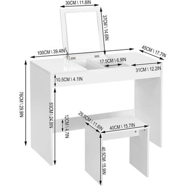TOCADOR R&R MUEBLES KUZE BLANCO MODERNO - 3