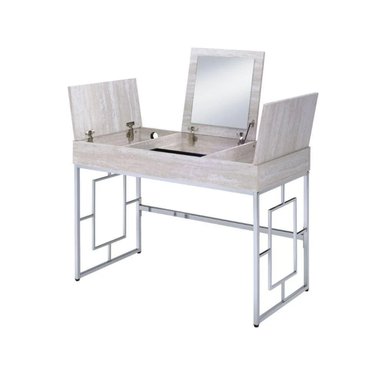 ESCRITORIO R&R MUEBLES KULMY 110 CM X 50 CM BLANCO TOCADOR MODERNO ARTIKKO