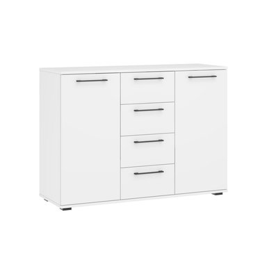 CÓMODA MODERNA 4 CAJONES 2 PUERTAS FIORI BLANCO RYR MUEBLES