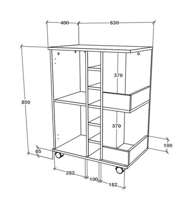 MUEBLE DE COCINA R&R MUEBLES KUSE 2 REPISAS MODERNO BLANCO RYR MUEBLES - 3
