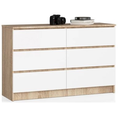 COMODA R&R MUEBLES IZUKO MODERNO DUNA 6 CAJONES MULTICOLOR BLANCO