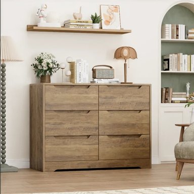 COMODA R&R MUEBLES OKIDO MODERNA 6 CAJONES MARRON