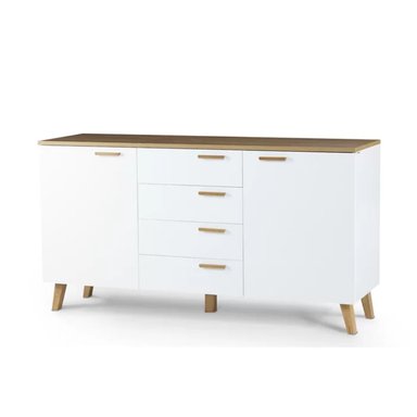 COMODA R&R MUEBLES SODACHI MODERNO 4 CAJONES BLANCO