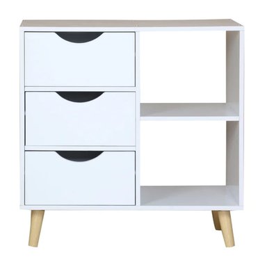 COMODA R&R MUEBLES MIDNA MODERNA 3 CAJONES BLANCO