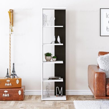 ESTANTE R&R MUEBLES ANITA NEGRO MODERNO BLANCO