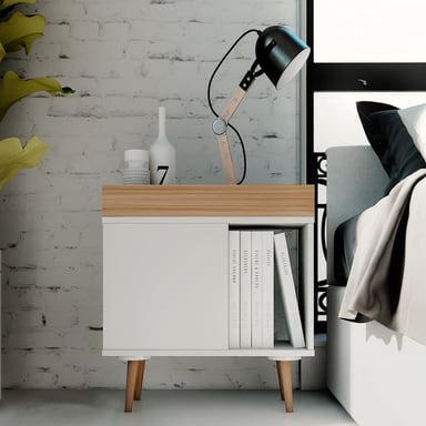VELADOR R&R MUEBLES MODERNO TOYOHANA BLANCO MARRÓN - 1