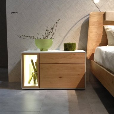 VELADOR R&R MUEBLES MODERNO SAKUNA BLANCO MARRÓN