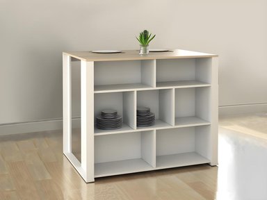 MESA DESAYUNADOR DE COCINA R&R MUEBLES TOKAGE MINIMALISTA BLANCO RYR MUEBLES