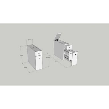 MUEBLE BAÑO R&R KEIGI NEGRO ORGANIZADOR MODERNO - 3