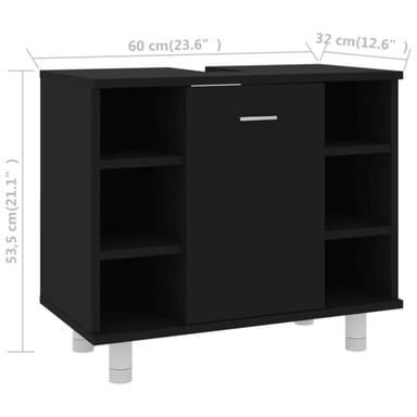 MUEBLE BAÑO R&R RAY NEGRO MODERNO - 4