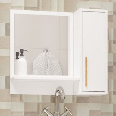 ARMARIO R&R MUEBLES GINA BLANCO BAÑO ESPEJO 1 PUERTA