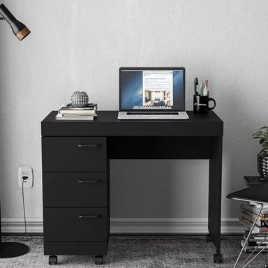 ESCRITORIO MODERNO R&R MUEBLES MATSURIYA 90 CM X 46 CM NEGRO