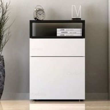 VELADOR R&R MUEBLES MODERNO SAÚL 1 CAJÓN 1 PUERTA BLANCO