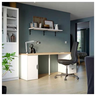 ESCRITORIO MODERNO R&R MUEBLES LARA 200 CM X 60 CM BLANCODUNA