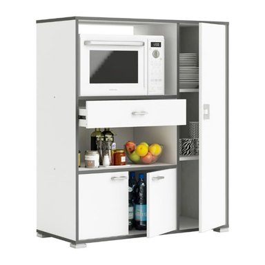 MUEBLE AUXILIAR DE COCINA R&R MUEBLES KIZUCHI 1 CAJÓN PARA MICROONDAS BLANCO RYR MUEBLES