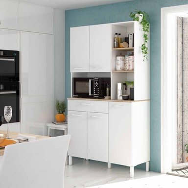 MUEBLE AUXILIAR DE COCINA R&R MUEBLES SOU 1 CAJÓN PARA MICROONDAS BLANCO RYR MUEBLES - 1