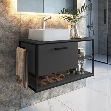 MUEBLE BAÑO R&R NODOKA NEGRO - 1