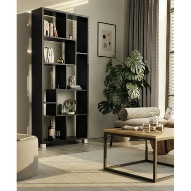 ESTANTE R&R MUEBLES NUKUMIZO NEGRO MODERNO