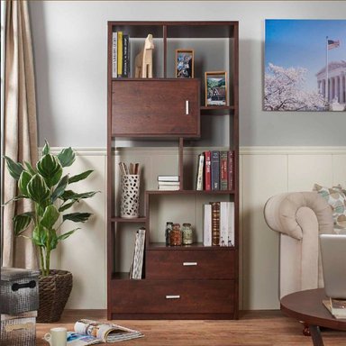 ESTANTE R&R MUEBLES SHIZUKU MARRÓN MODERNO