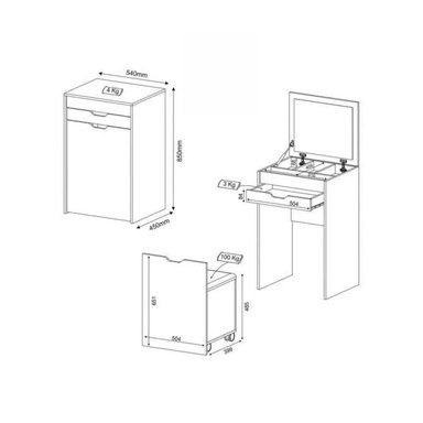 TOCADOR MODERNO SAKI BLANCO RYR MUEBLES - 3