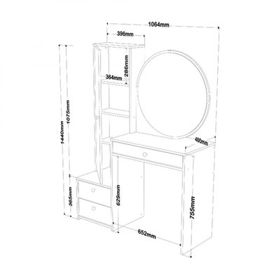 TOCADOR MODERNO AOI BLANCO RYR MUEBLES - 3
