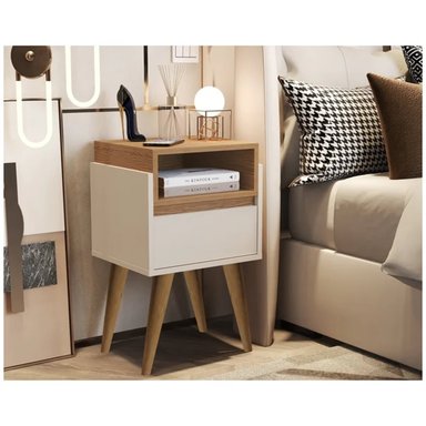 VELADOR R&R MUEBLES MODERNO INORI BLANCO MARRÓN