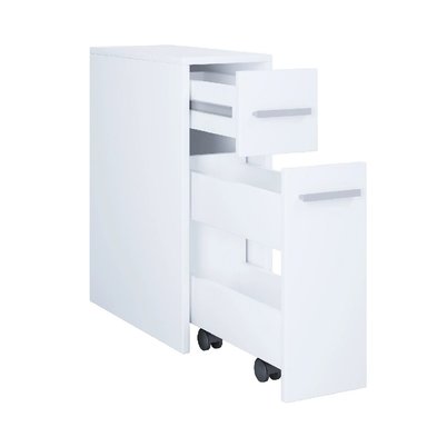 MUEBLE BAÑO R&R GEORGIA BLANCO AUXILIAR MODERNO RUEDAS - 2
