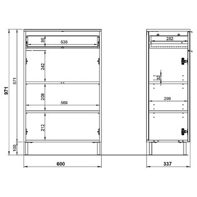 MUEBLE BAÑO R&R ULAN NEGRO AUXILIAR MODERNO - 4