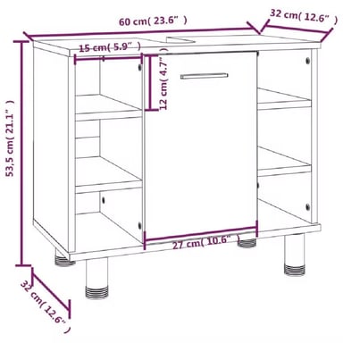 MUEBLE BAÑO R&R MALE MAON INFERIOR LAVADERO MODERNO - 3