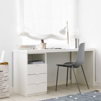 ESCRITORIO MODERNO R&R MUEBLES SAYO 160 CM X 53 CM BLANCO