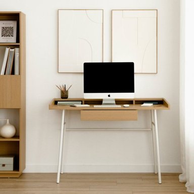 ESCRITORIO MODERNO R&R MUEBLES KADOWAKI 120 CM X 60 CM MARRÓN