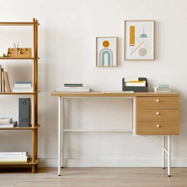 ESCRITORIO MODERNO R&R MUEBLES MAHIRU 120 CM X 35 CM MARRÓN