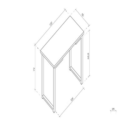 ESCRITORIO MODERNO R&R MUEBLES AKAZAWA 120 CM X 60 CM BLANCO - 2