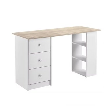 ESCRITORIO MODERNO R&R MUEBLES MONIQUE 120 CM X 49 CM BLANCO/MARRÓN CLARO