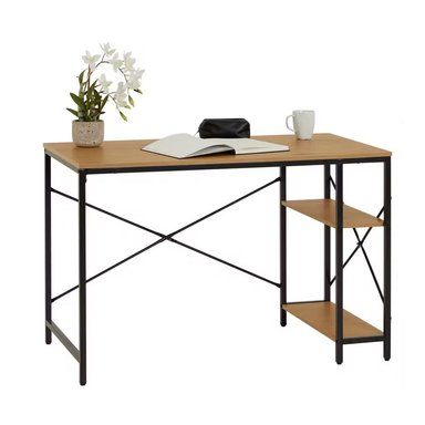 ESCRITORIO MINIMALISTA R&R MUEBLES KABI 110 CM X 60 CM MARRÓN CLARO INDUSTRIAL