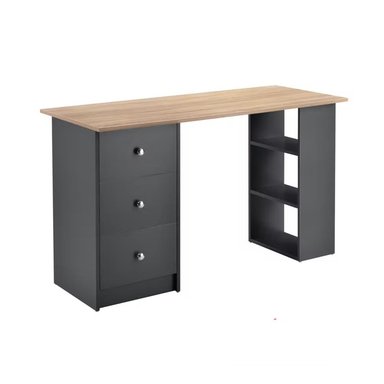 ESCRITORIO MODERNO R&R MUEBLES MONIQUE 120 CM X 49 CM NEGRO/MARRÓN CLARO