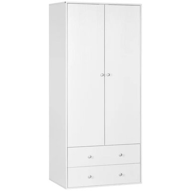 ROPERO R&R MUEBLES BELTRUM MODERNO 2 PUERTAS 4 CAJONES BLANCO